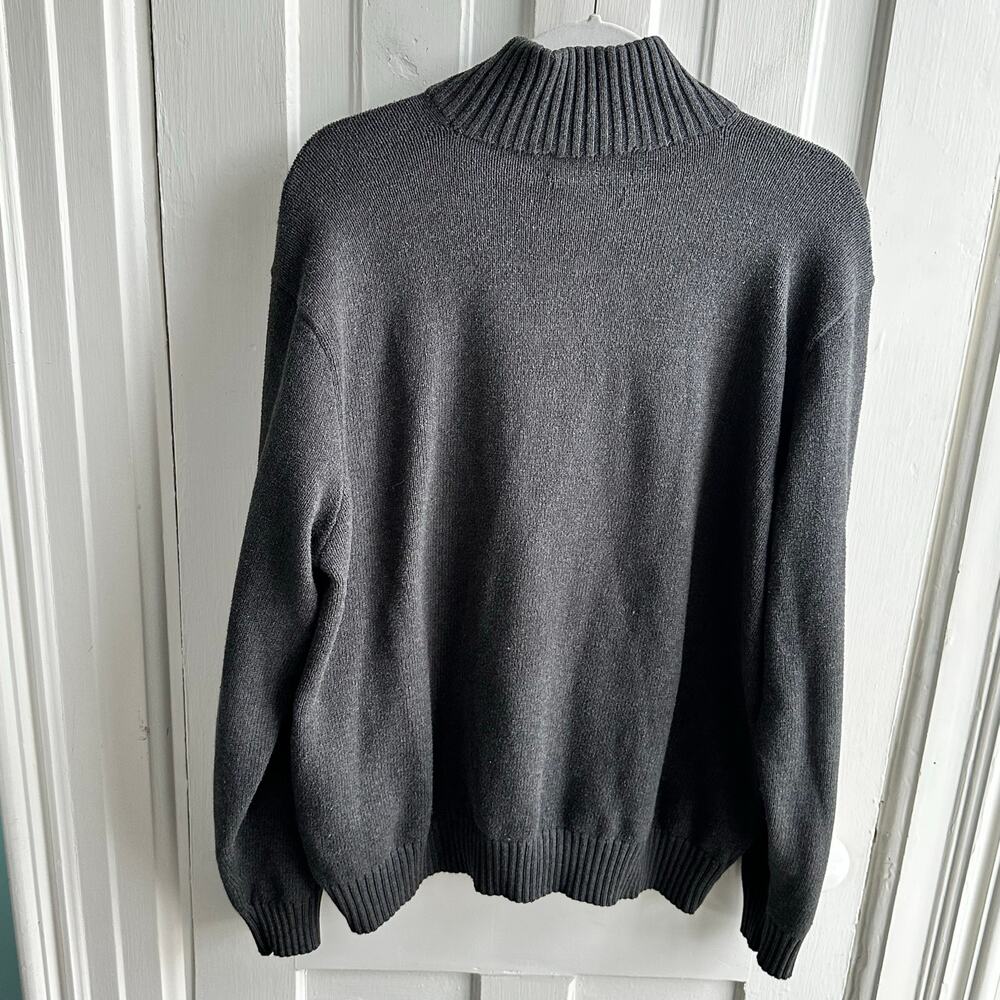 Polo Ralph Lauren Men’s XL Quarter Button Mock Neck Sweater Gray Cotton Pullover - Picture 4 of 9
